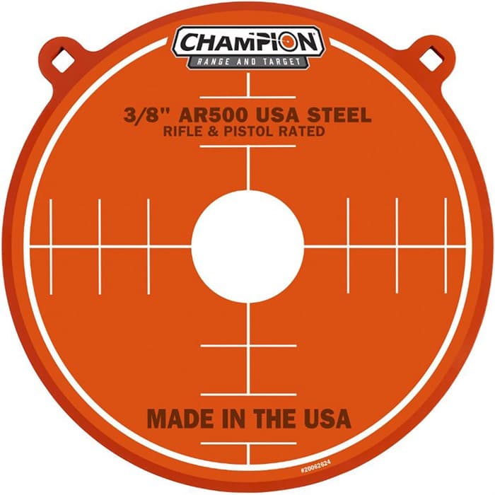 Champion Targets 44913 Center Mass Gong 15" Pistol/Rifle Gray AR500 Steel Gong 3/8" Thick Hanging
