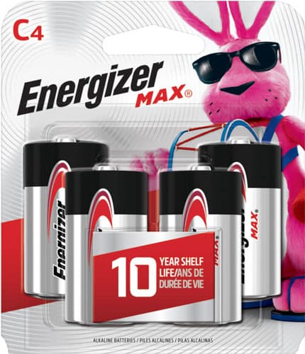 Energizer E93BP4 C Max Black & Silver 1.5V Alkaline, Qty (4) Single Pack