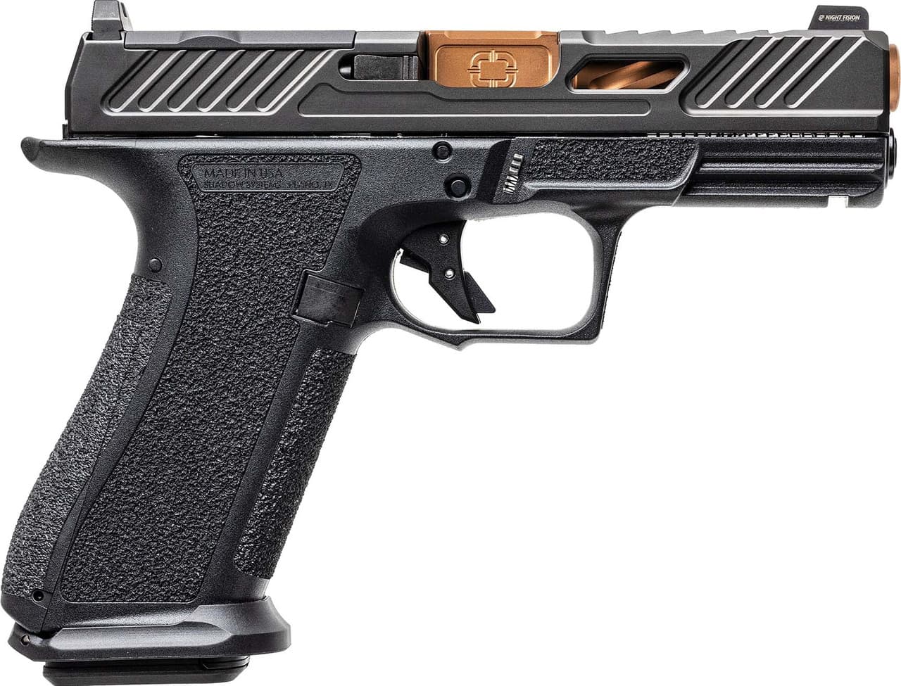 Shadow Systems SS3039CA XR920 Elite 9mm 10+1 Bronze TICN Black Nitride Optic Cut/Serrated/Window Cut Stainless Steel Slide Black Black Interchangeable Backstrap Grip *CA Compliant