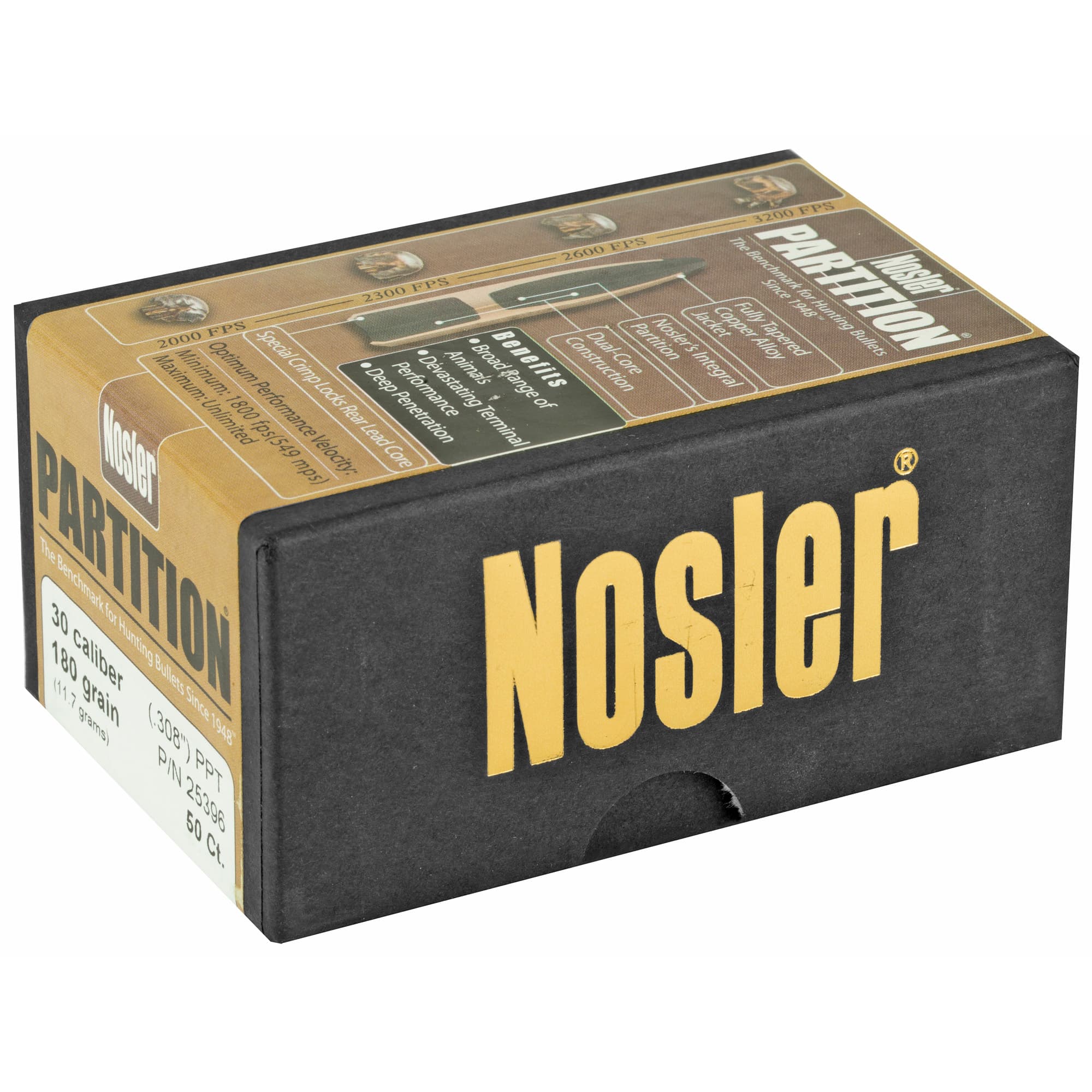 Nosler Partition Bullets .30 Cal. 180 gr. Protected Point 50 pk.