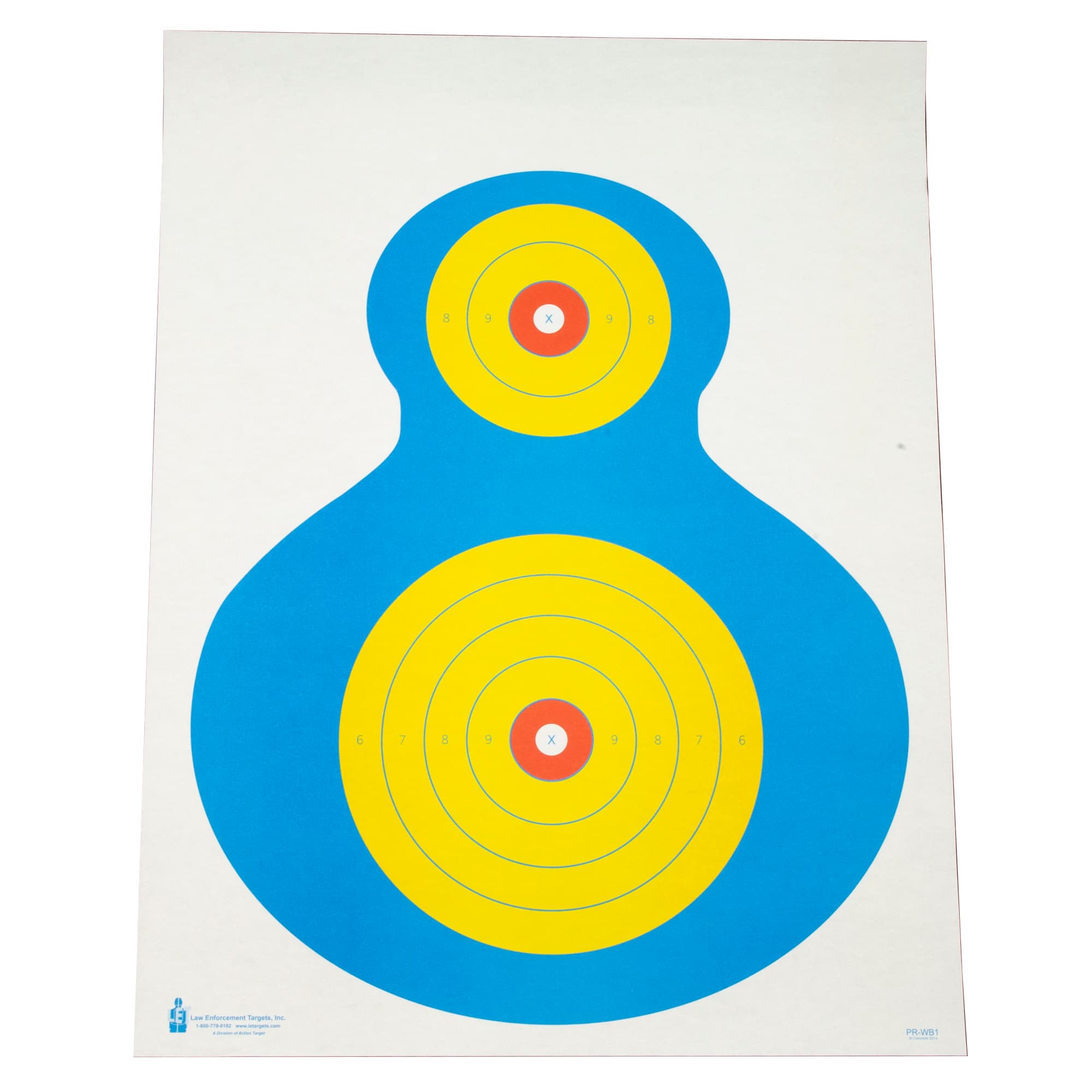 Action Target PRWB1100 High Visibility  Silhouette Paper 19" x 25" Blue/Yellow 100 Per Box