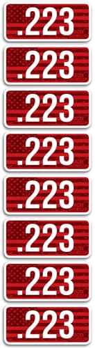 MTM Ammo Caliber Labels .223 Rem Red 8/ct