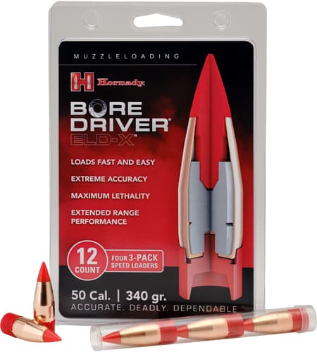 Hornady Bore Driver Muzzleloader Bullet 50 cal. 340 gr. Bore Driver ELD-X 12 rd.