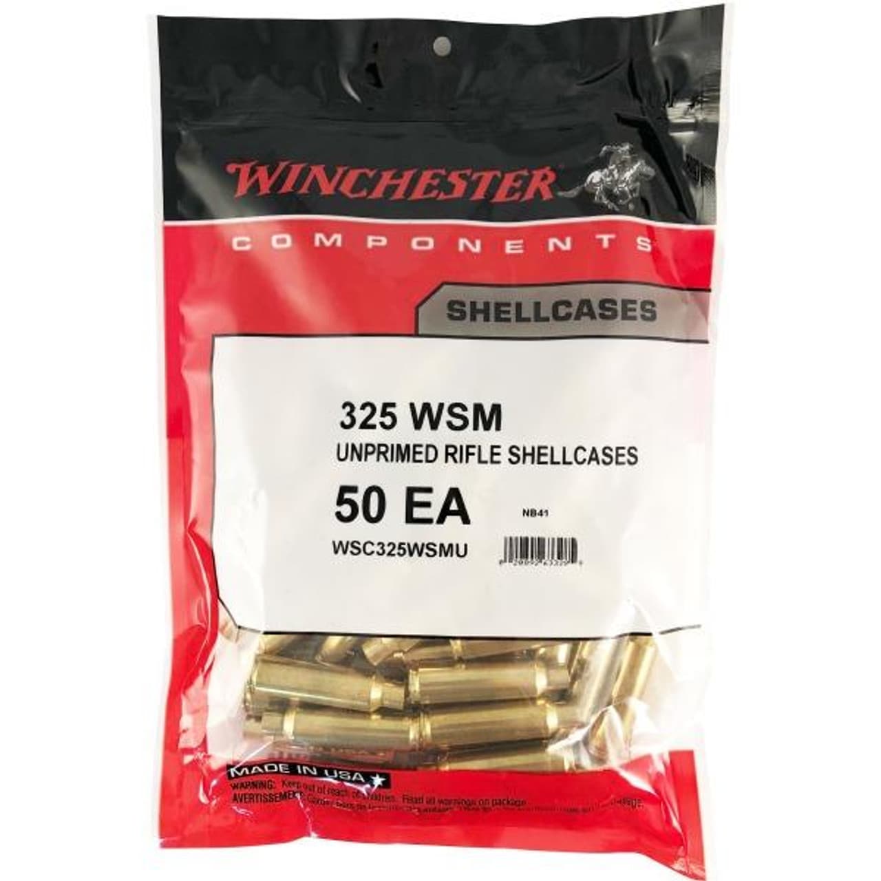 Winchester Unprimed Brass Rifle Cartridge Cases 50/ct .325 WSM