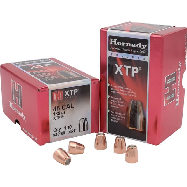 Hornady HP/XTP Bullets 45 cal. .451 in. 185 gr. 100 pk