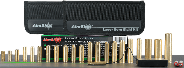 AimShot Master Kit Multi Caliber Bore Sight Green 532nm Laser 2 Aaa Batteries Rifles