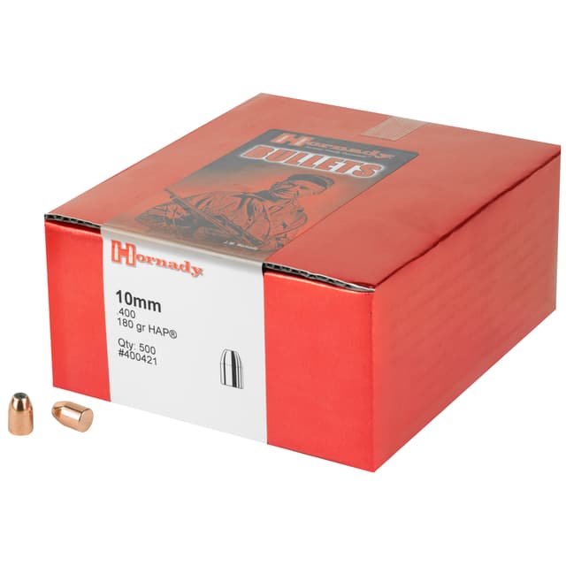 Hornady HAP Bullets 10mm .400 180 gr. HAP 500 box