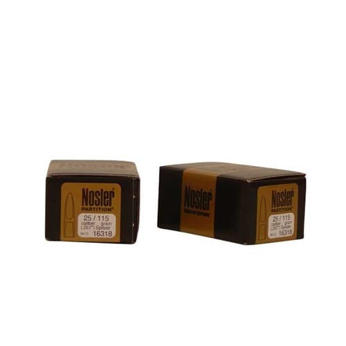 Nosler Partition Bullets .25 Cal. 115 gr. Spitzer Point 50 pk.