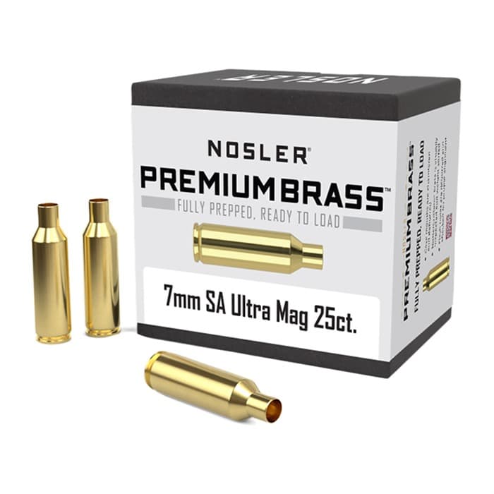 Nosler Unprimed Brass Rifle Cartridge Cases 25 Per Box 7mm SAUM