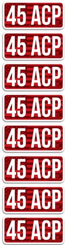 MTM Ammo Caliber Labels 45 ACP Red 8/ct