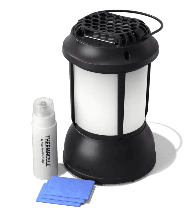 Thermacell PSLL2 Patio Shield Lantern Mosquito Repeller Black Effective 15 ft Odorless Scent Repels Mosquito Effective Up to 12 hrs