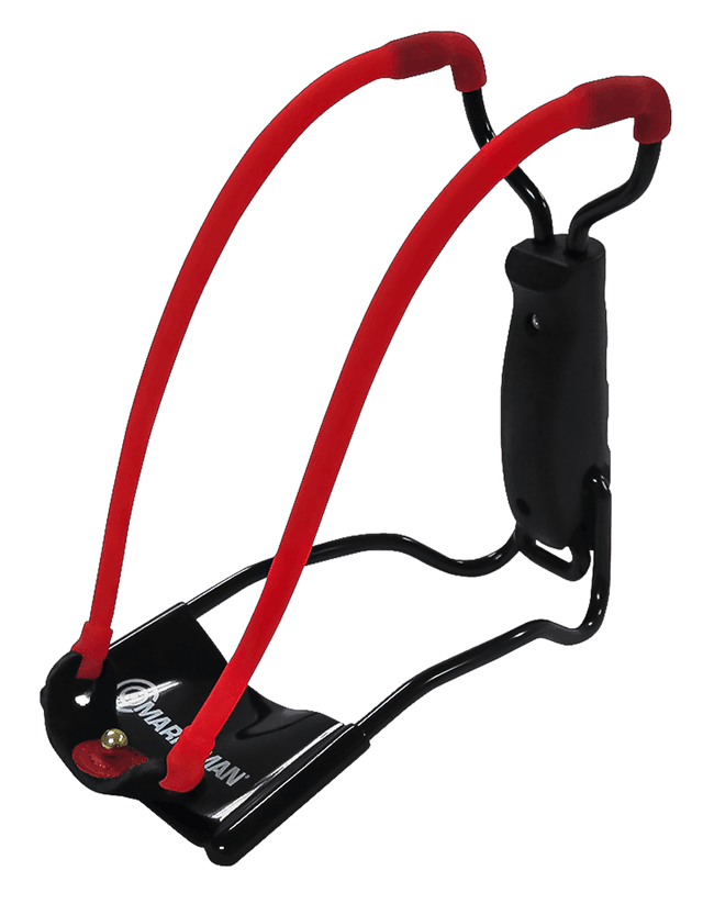 Marksman 3055 Marksman 3055 Folding Slingshot Red Hyper-Velocity Band Black Molded Handle