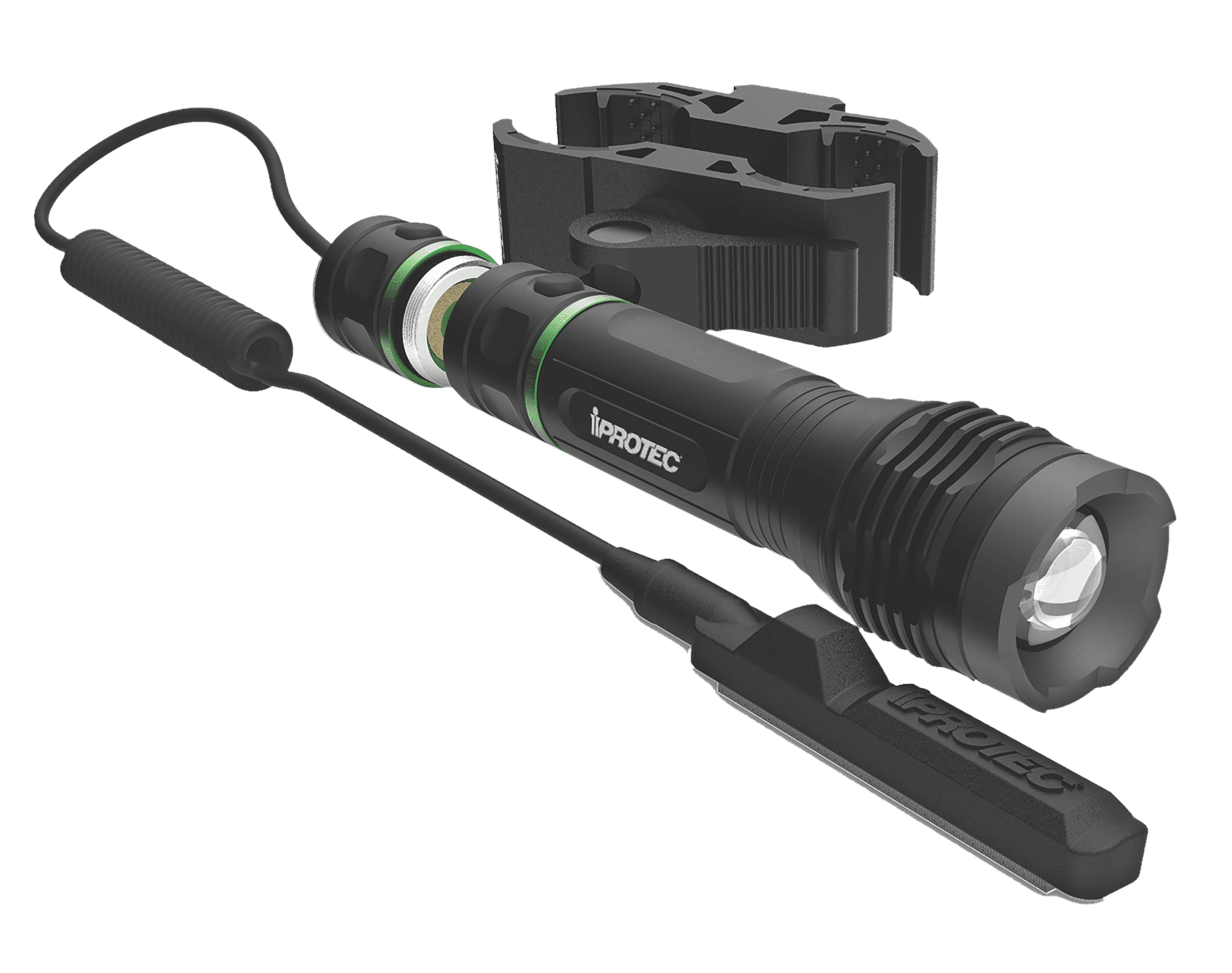 iProtec LG250 Green Firearm Light Long Gun Mount LED 250 Lumens AAA