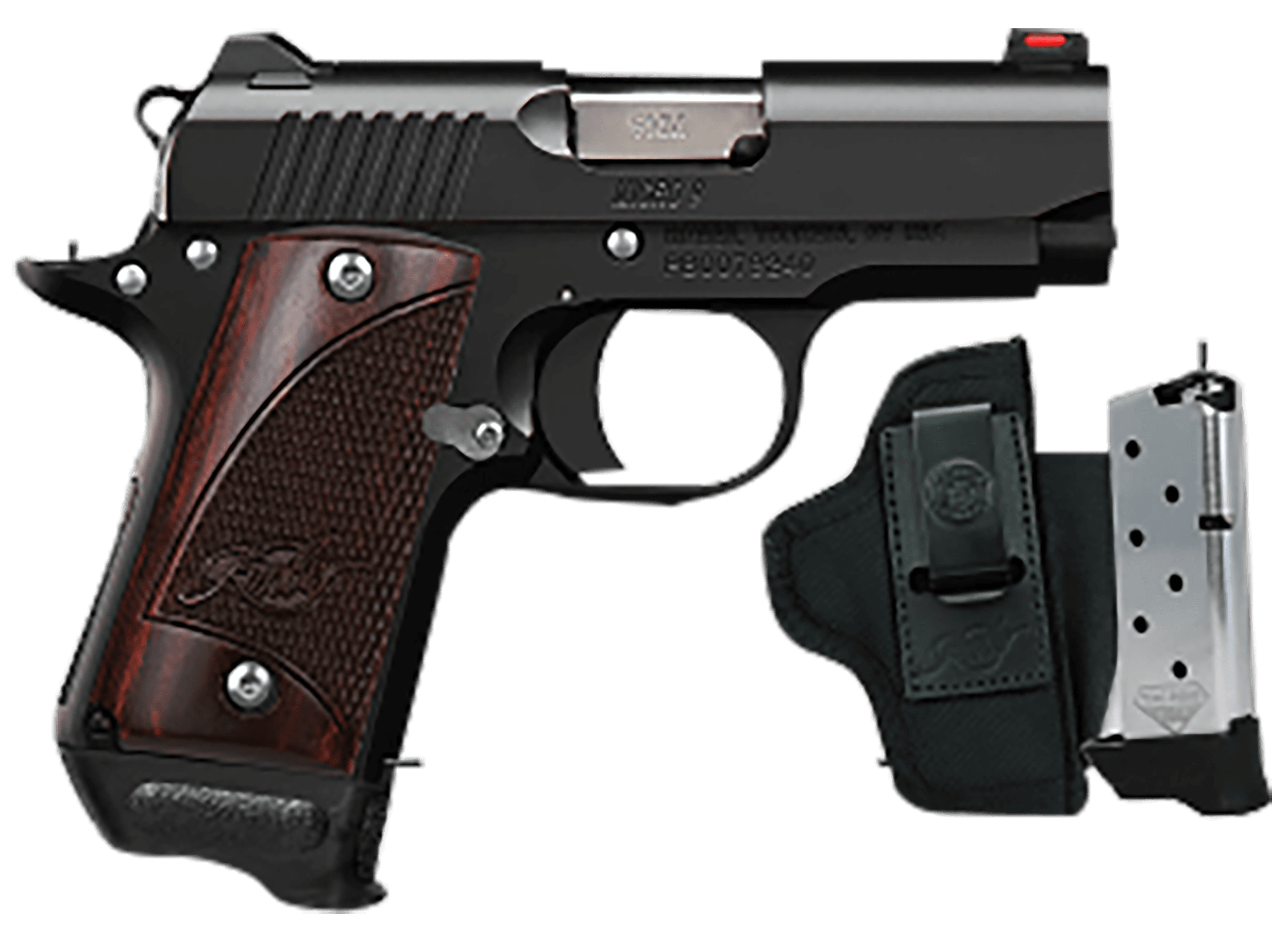 Kimber Mfg.,inc 3300241 Micro 9 RTC 9mm 7+1 3.15" Ramped Barrel Black KimPro II Flared/Lowered Ejection Port Stainless Steel Slide Rosewood Grip