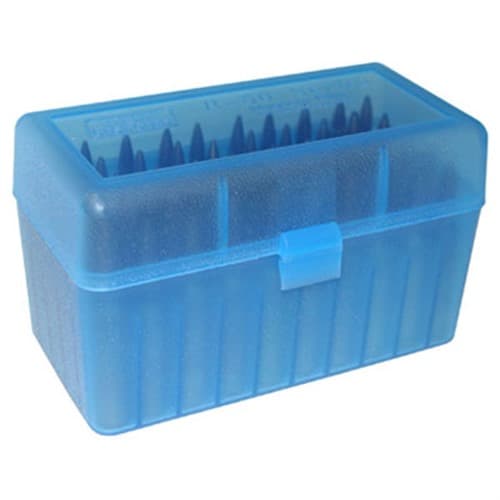 MTM Case-Gard RL5024 Case-Gard R-50 Multi-Caliber Clear Blue Polypropylene 50rd
