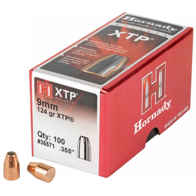 Hornady HP/XTP Bullets 9 mm. .355 in. 124 gr. 100 pk