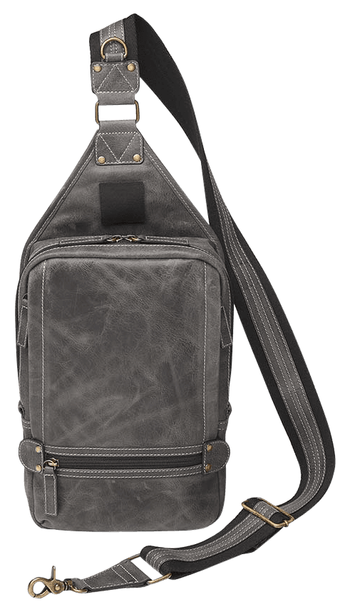 Gun Tote'n Mamas/Kingport GTMCZY108GREY Sling Backpack  Gray Leather Includes Standard Holster
