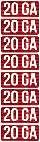 MTM Ammo Caliber Labels 20 GA Red 8/ct