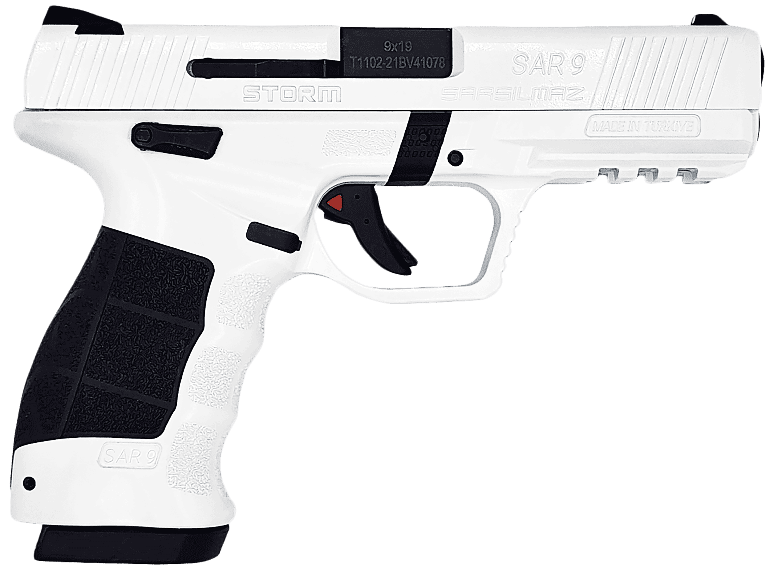SAR USA SAR9STORMWT SAR9 Storm 9mm 17+1 4.40" Forged Steel Slide Interchangeable Panels Grip