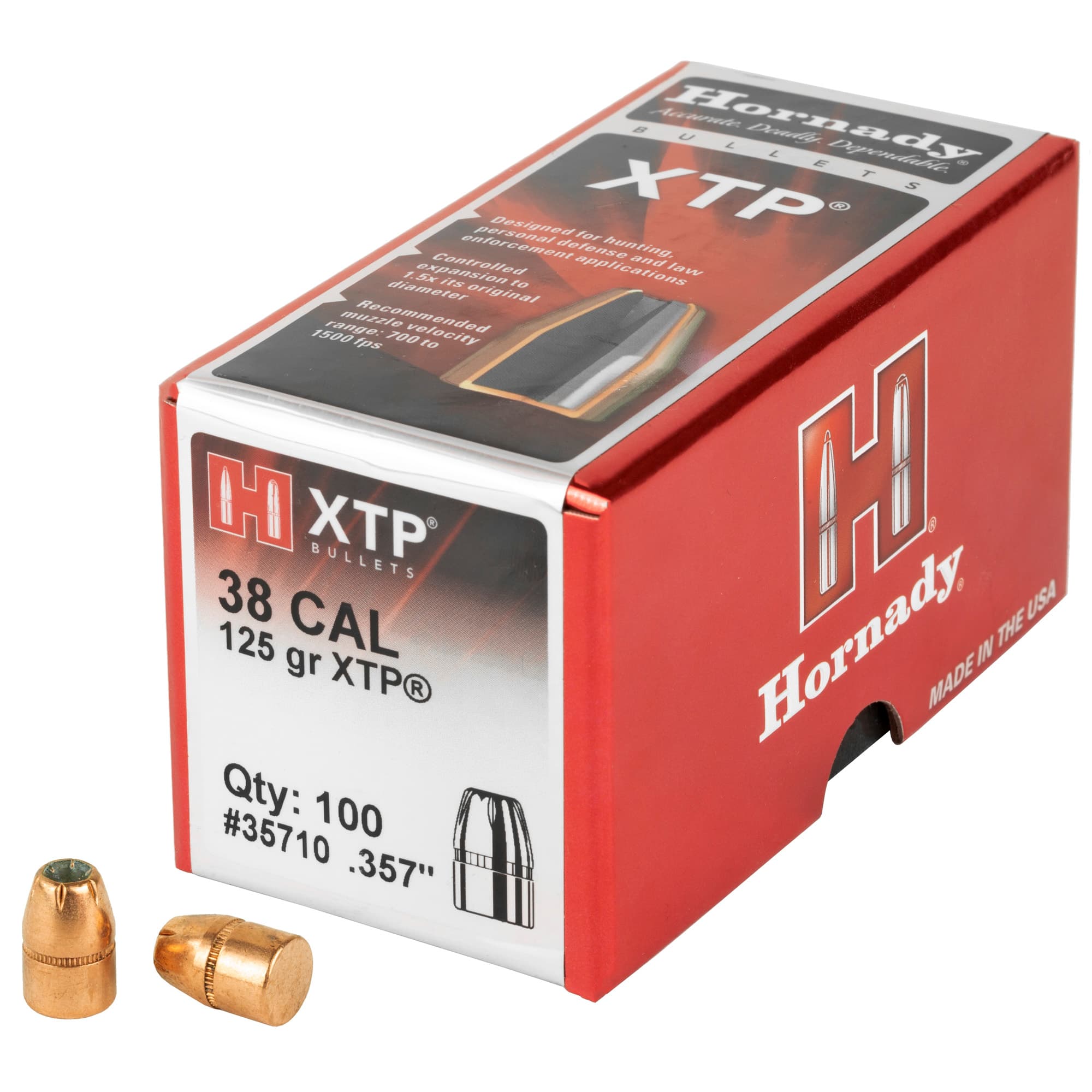 Hornady HP/XTP Bullets 38 cal. .357 in. 125 gr. 100 pk