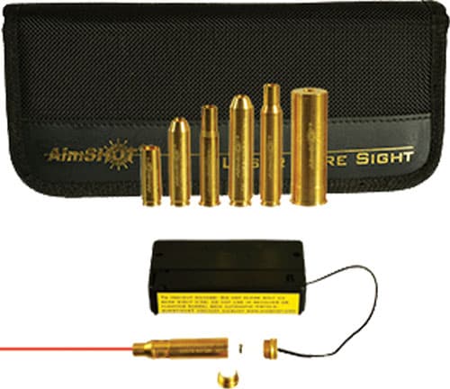 AimShot KTRIFLE Boresight Rifle Kit Laser Universal Calibers Brass External Battery Box