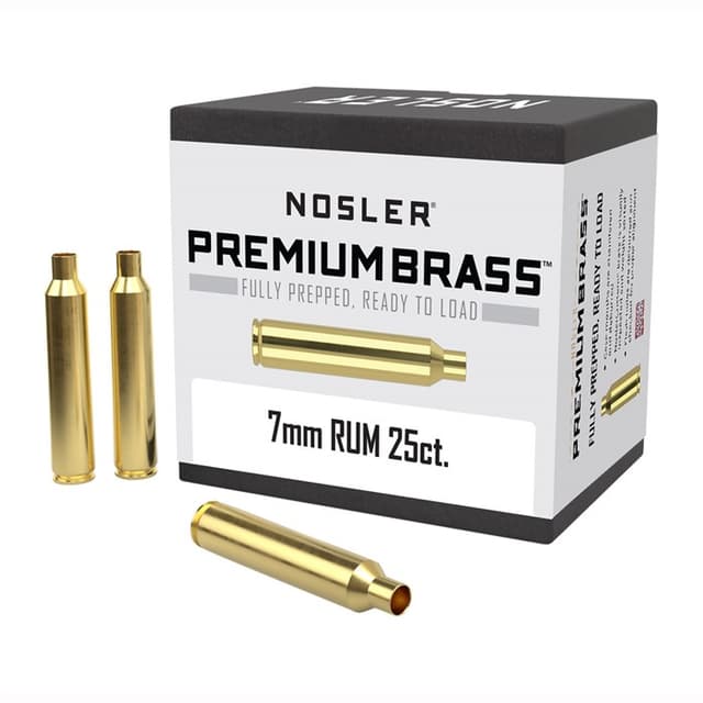 Nosler Unprimed Brass Rifle Cartridge Cases 25 Per Box 7mm RUM