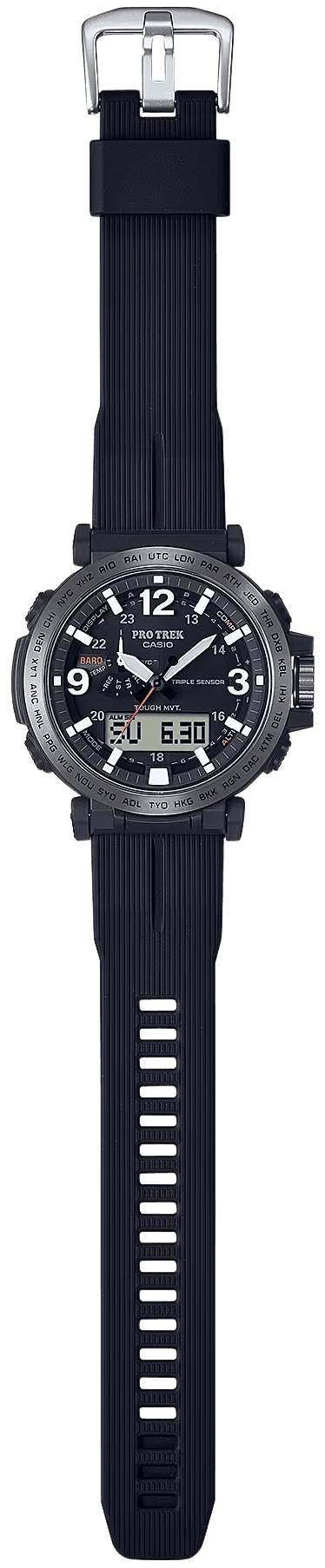 G-shock/vlc Distribution PRW6611Y1A Casio Pro Trek Black Size 145-215mm Features Digital Compass
