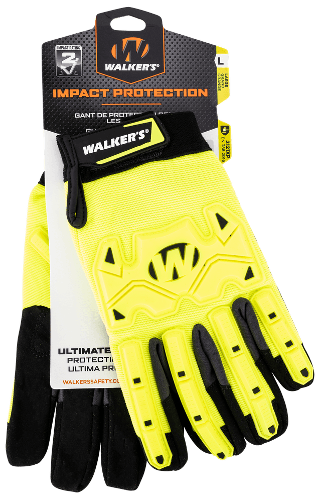 Walker's GWPSFHVFFIL2SM Impact Protection  Yellow/Black Synthetic/Synthetic Leather Small
