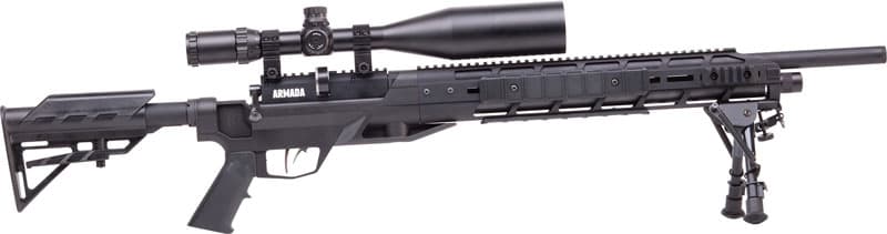 Benjamin BTAP22SX Tactical Armada PCP 22 Pellet 10+1 Shot Black Black Receiver Black M4 Telescopic Stock Scope 4-16x50mm AO