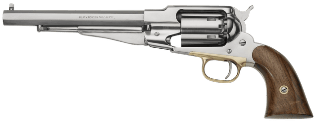 Pietta PF58SS448 1858 Remington Army 44 Cal 8" 6rd Stainless Steel Frame, Cylinder & Octagon Barrel, Walnut Grip, Brass Trigger Guard