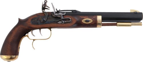 Traditions P1090 Trapper  SAO 50 Cal Flintlock 9.75" 1rd Blued Frame & Barrel Hardwood Grip