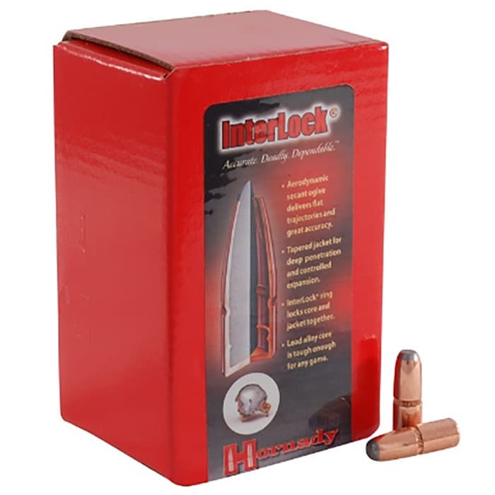 Hornady 4503 InterLock  45 Cal .458 350 gr Flat Point 50 Per Box/ 15 Case
