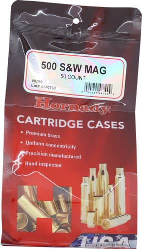 Hornady Unprimed Brass Handgun Cartridge Cases .500 S&W 50/ct