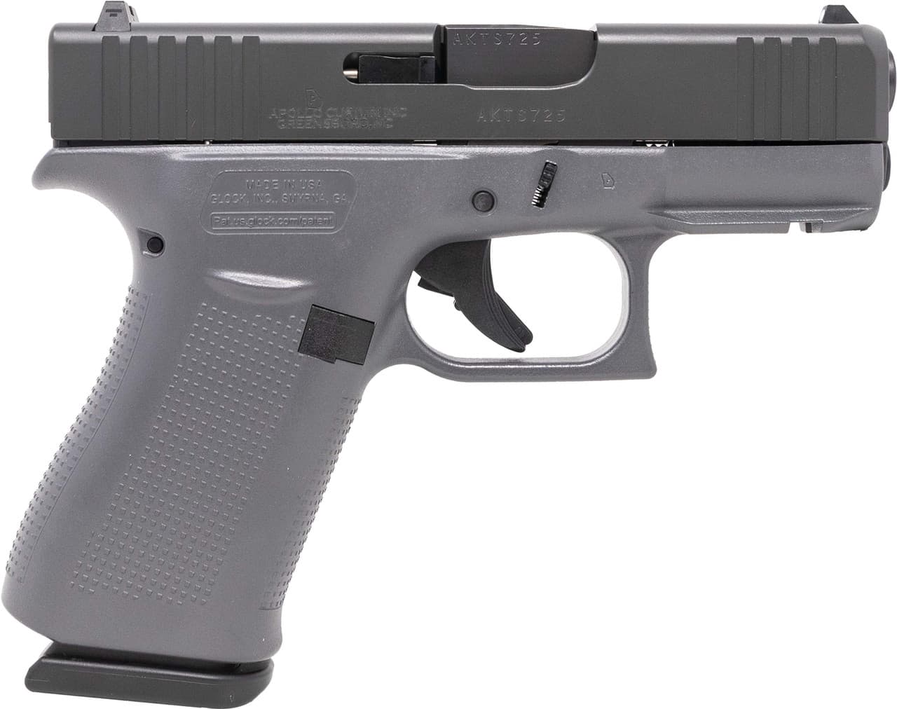 Glock 43X 9mm Luger 3.41in 10-Round Cerakote Elite Smoke Cerakote Concrete Gray