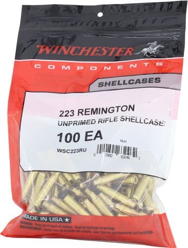 Winchester Unprimed Brass Rifle Cartridge Cases 100/ct .223 Rem