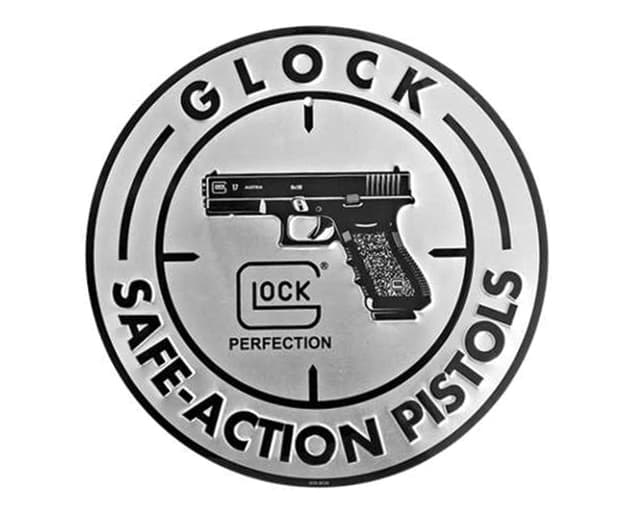 Glock GLK Sign Aluminum Safe Action 12 Inch Diameter
