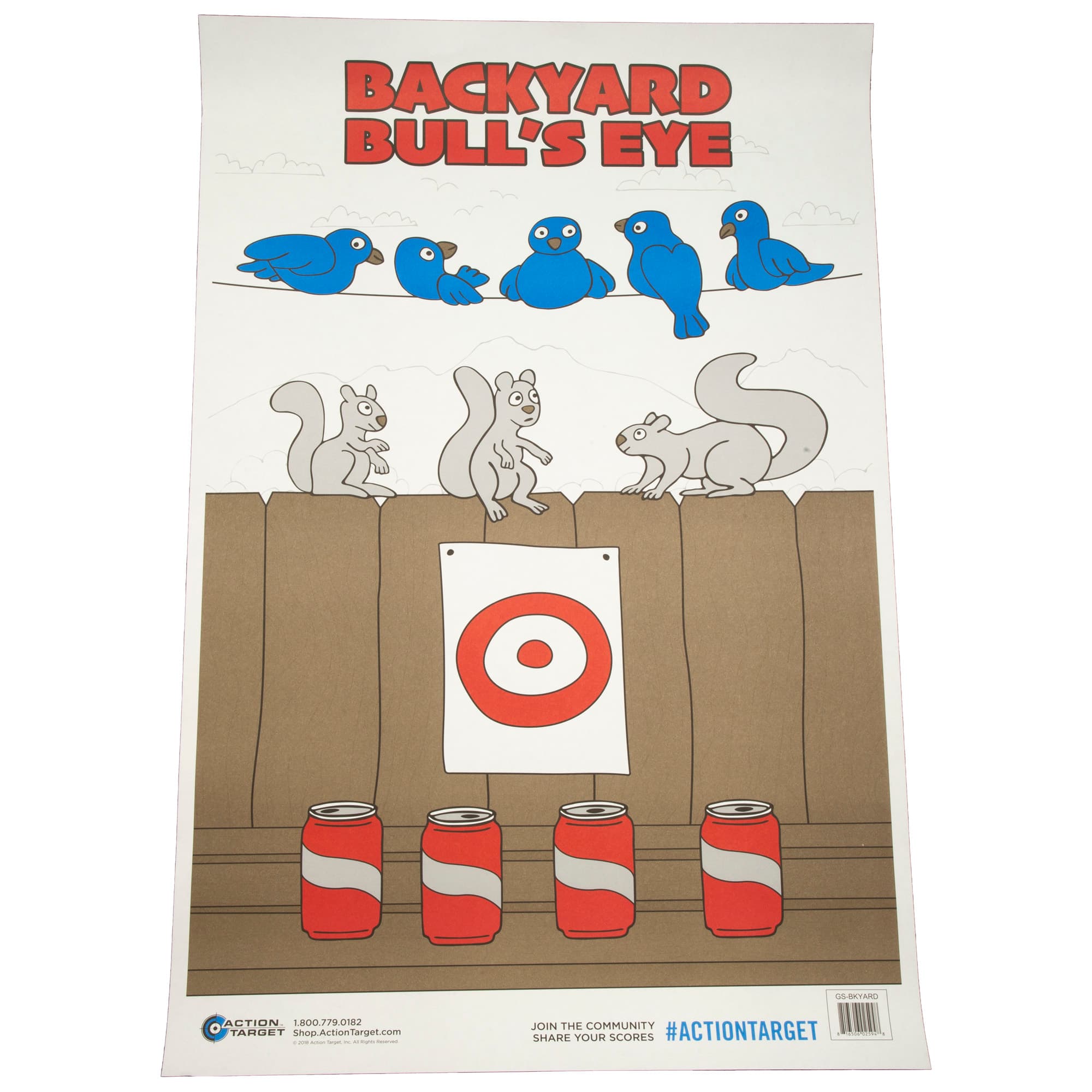 Action Target GSBKYARD100 Entertainment  Animals/Cans/Target Paper Hanging 23" x 35" Multi-Color 100 Per Box