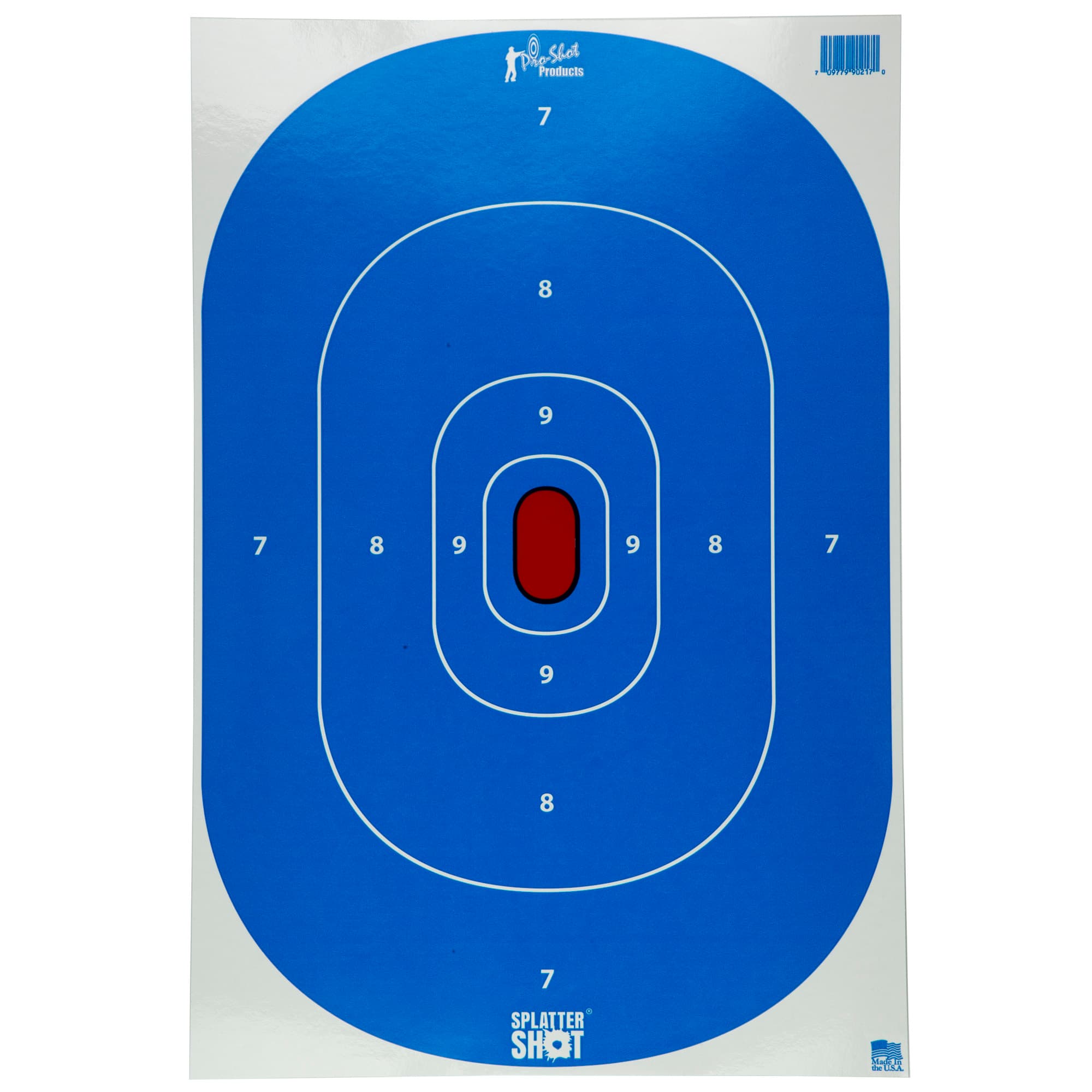Pro-Shot SILHINTPBLUE SplatterShot  Silhouette Hanging Tagboard 12" x 18" Hi-Vis Blue Impact Enhancement White 8 Per Pkg