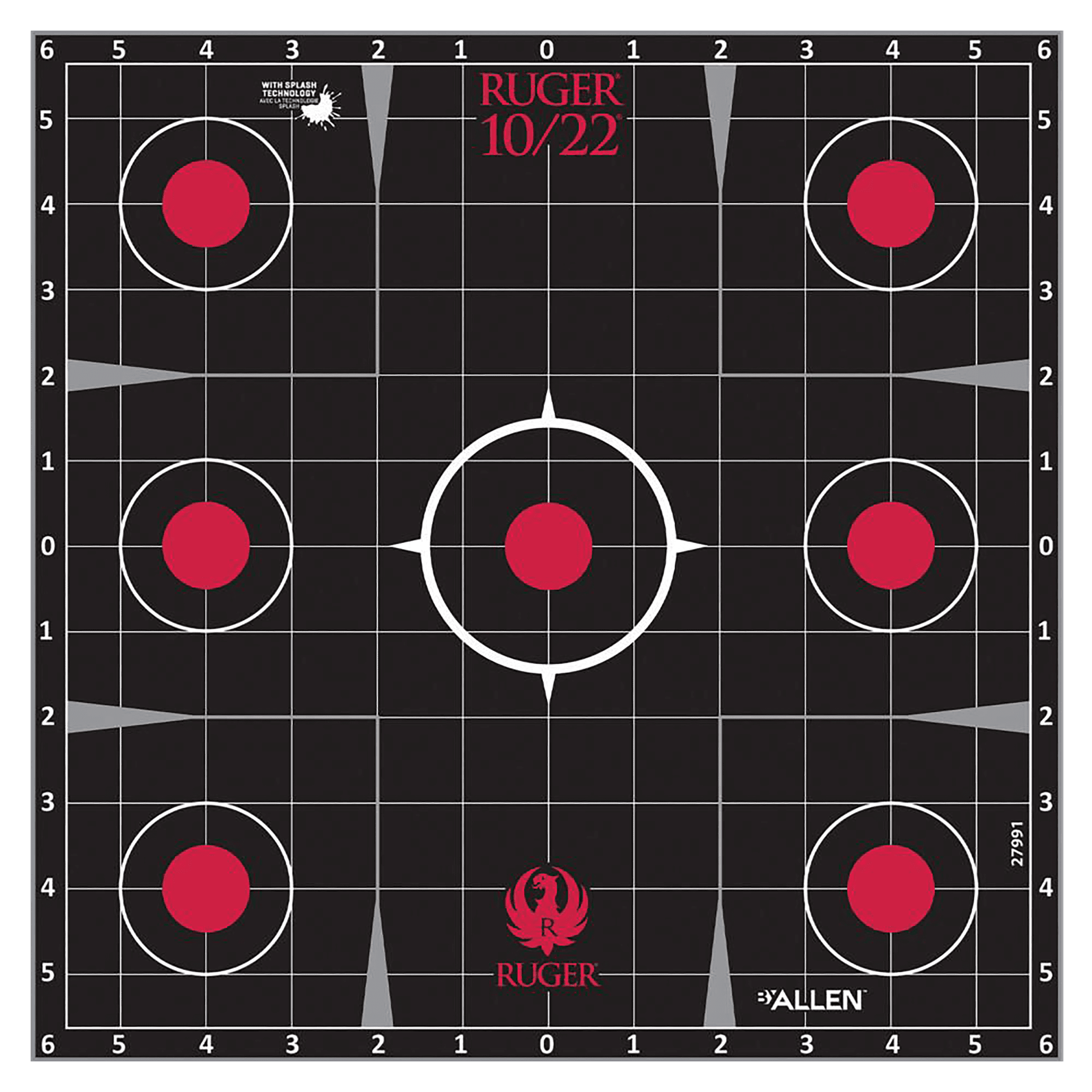 Ruger 28001 Splash Adhesive Target Kit  17.5" X 13.5" Black/Red Includes 3 Paper Targets
