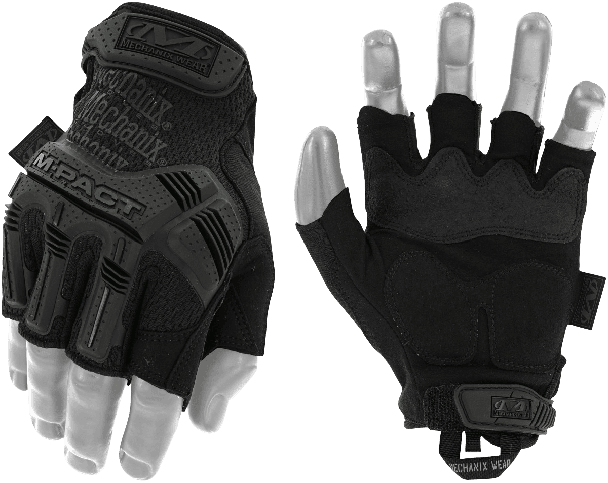 Mechanix Wear MFL55011 M-Pact Covert Black Fingerless Synthetic Leather XL TPR Closure