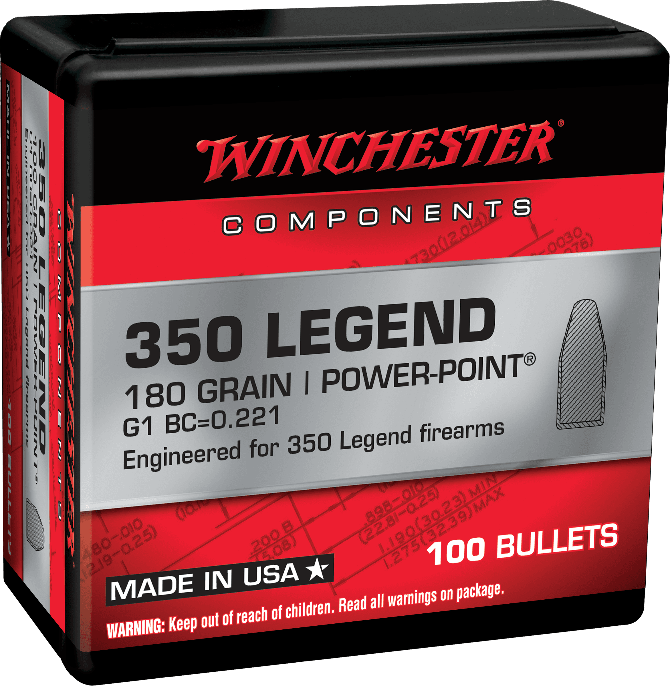 Winchester Ammo WB350P180X Centerfire Rifle 350Legend 180gr Power Point 100 Per Box/10 Case