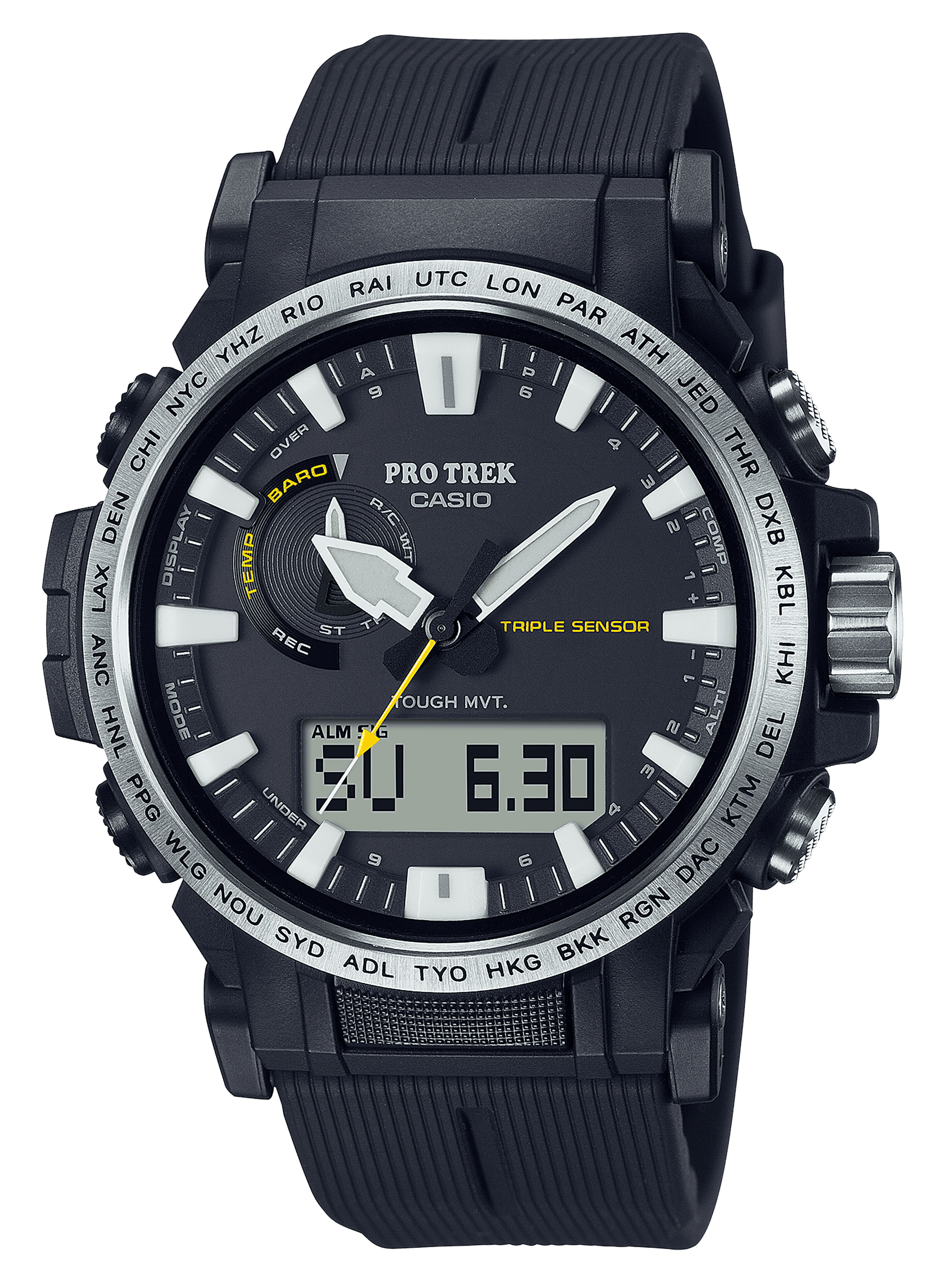 G-shock/vlc Distribution PRW611A Casio Pro Trek Black Size 145-215mm Features Digital Compass