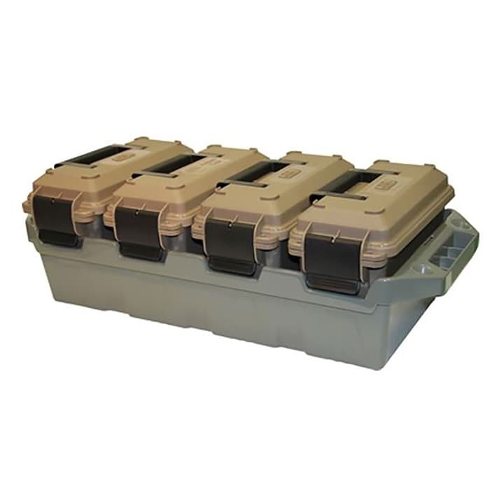 MTM Case-Gard AC4C 4-Can Ammo Crate 30Cal Dark Earth/Army Green Polypropylene