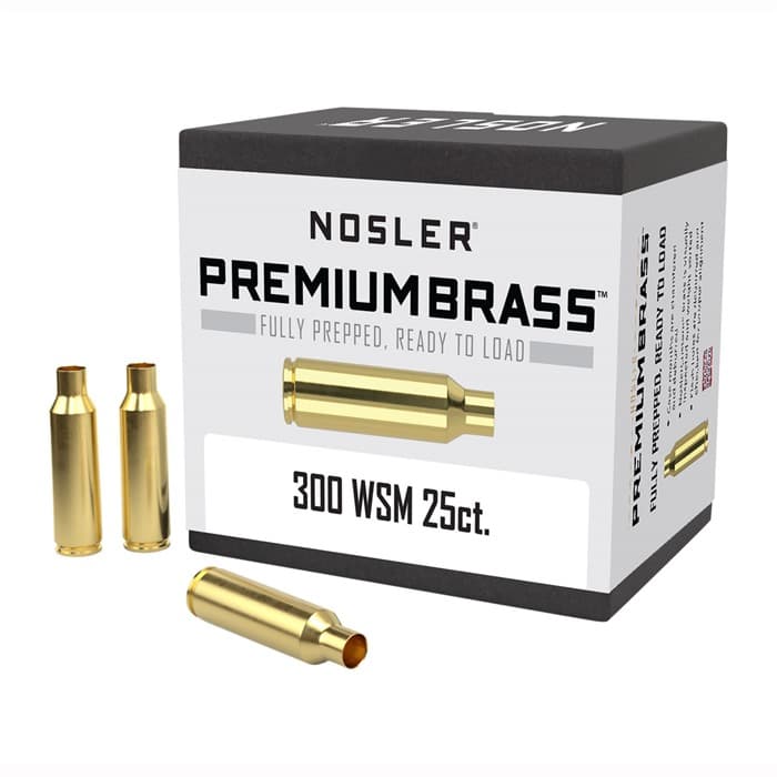 Nosler Unprimed Brass Rifle Cartridge Cases 25 Per Box .300 WSM