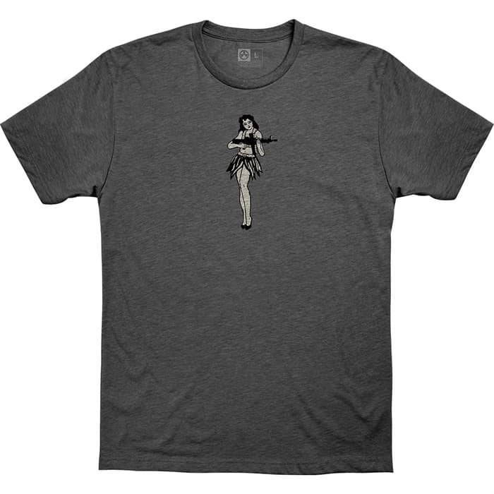 HULA GIRL CVC T-SHIRT 3X CHARCOAL