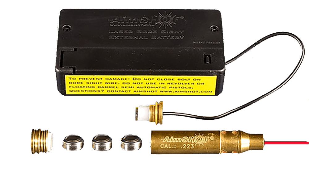 AimShot Mbs22320x Modular Bore Sight 223 Rem Brass External Battery Pack 632nm Laser