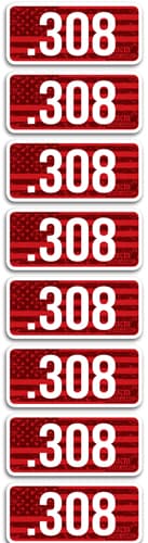 MTM Ammo Caliber Labels .308 Red 8/ct
