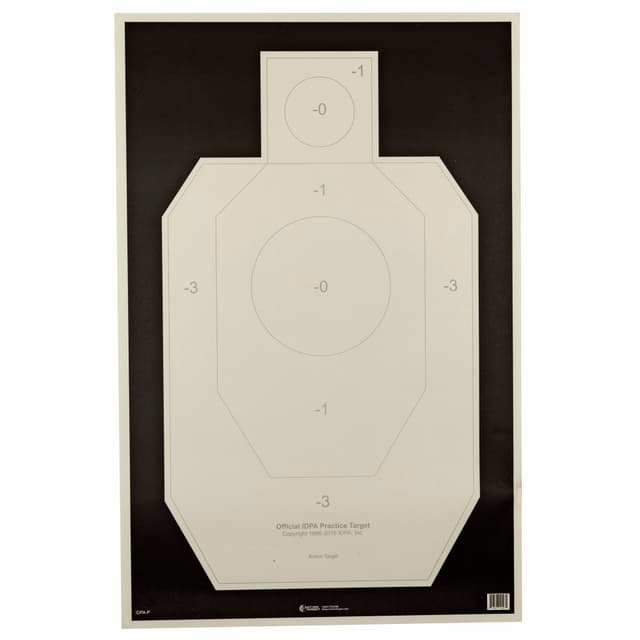 Action Target IDPAP100 Competition Official IDPA Silhouette Tagboard Hanging 23" x 35" Black/White 100 Per Box