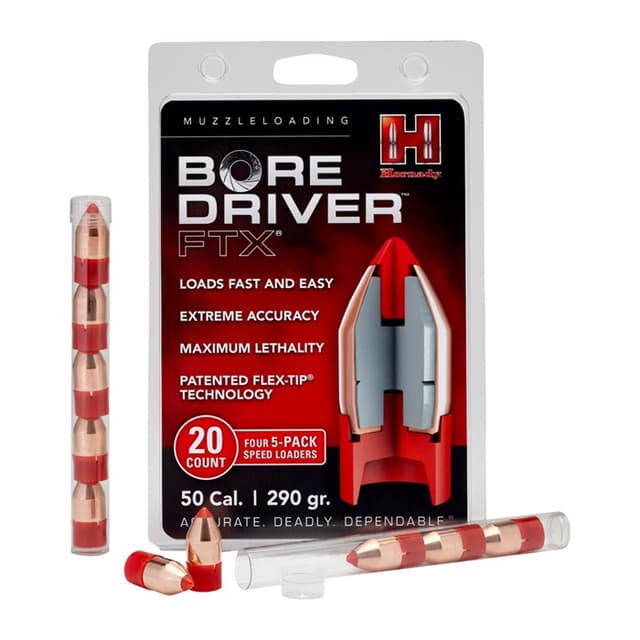Hornady Bore Driver Muzzleloader Bullet 50 cal. 290 gr. Bore Driver FTX 20 rd.