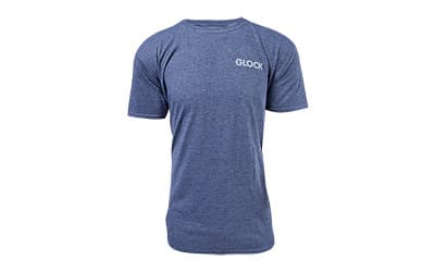 Glock AA75157 Pistol Flag Heather Navy Cotton/Polyester Short Sleeve Large Semi-Fitted
